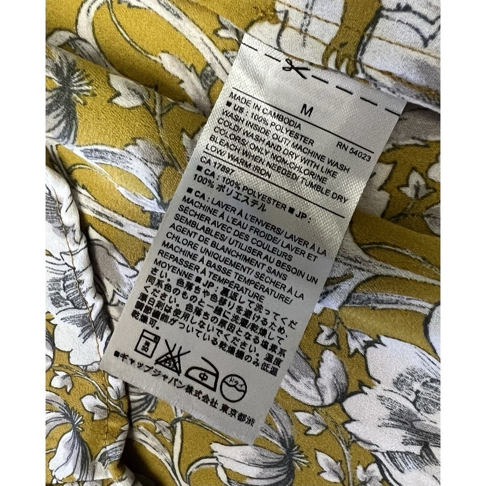 Banana Republic Blouse Floral V Neck Sz M - Picture 6 of 6